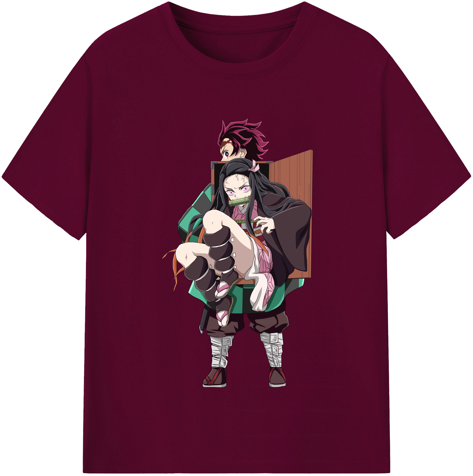 （画像用） 鬼滅の刃（きめつのやいば）竈門 禰󠄀豆子／かまど ねずこ Kamado Nezuko レディースカジュアルプリントTシャツ（綿100％）